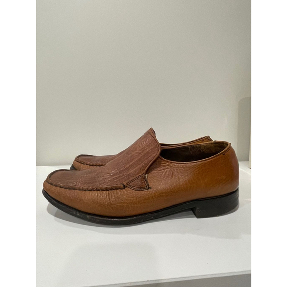 Dack’s Vintage Brown Leather Slip-On Loafers Hand Sewn 6H (fit like 7 wide) - Picture 5 of 16